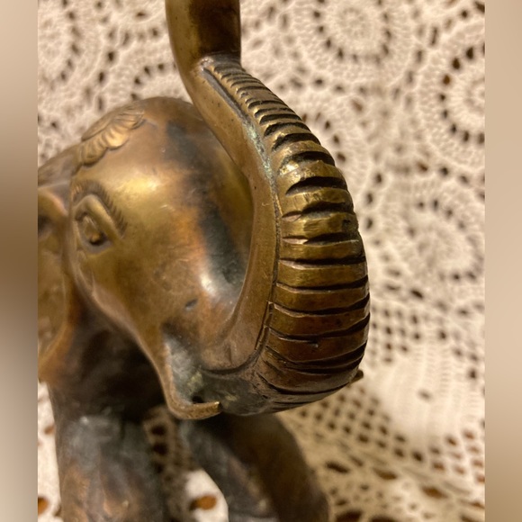 Ornate Brass Elephant - Heavy, Made in India - Picture 5 of 13